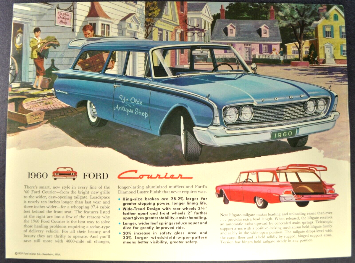 1960 Ford Courier Sedan Delivery Sales Brochure Sheet Excellent