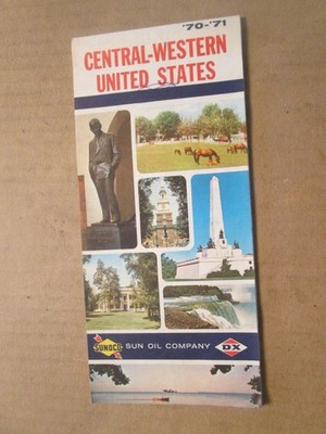 _Sunoco Sun Oil Highway Road Map of Central Western United States 1970-71