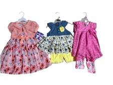 Toddler Girls Dress Lot Spring Outfits New Floral Pink Yellow Denim Size 3T