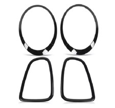 4Pcs Gloss Black Headlight & Taillight Surround Cover Trims for Mini R56 R57 R58