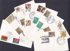 1987-88 16 DIFFERENT PICTORIAL POSTMARKS ON 8 DECIMAL STAMP SOUVENIR COVERS #177