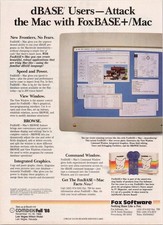 FoxBASE+/Mac dBASE Vintage 1988 Magazine Ad Apple Macintosh Computer Software