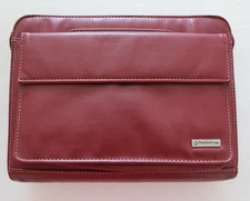 Vtg Franklin Covey Burgundy Classic 7 Ring Planner Binder Organizer w/ handles