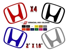 (4) Logo Sticker Wheel Center Caps Decal For Honda CIVIC ACCORD CRV Vtec Si