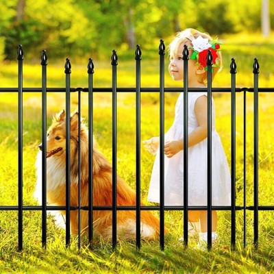 Metal Garden Fence Panels 36'' H X 11.6 Ft L, 5 Pack No Digging Decorative Garden