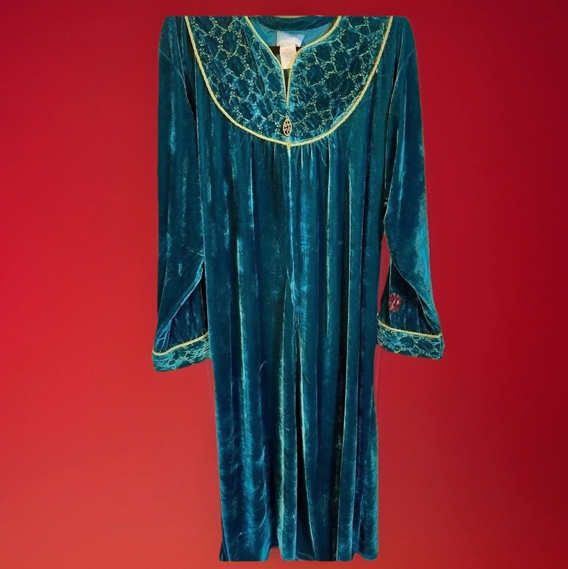 white christmas dresses Sante, Colorful Printed Caftan 1980s main image 1