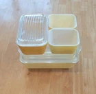 PYREX Vintage Yellow Refrigerator Dish Set of 4 Dishes 2 Lids