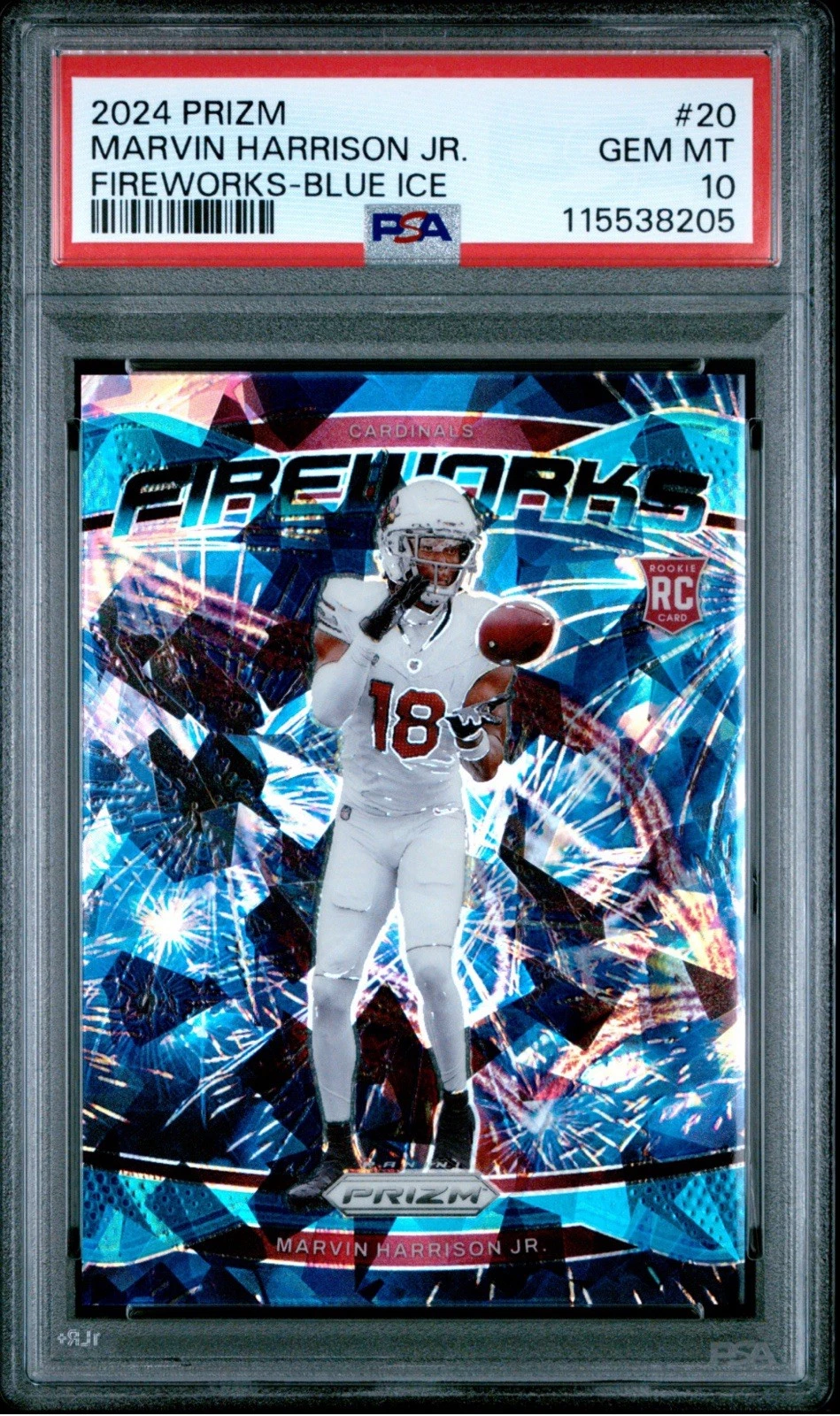 Marvin Harrison Jr. Panini Prizm Fireworks #20 Blue Ice