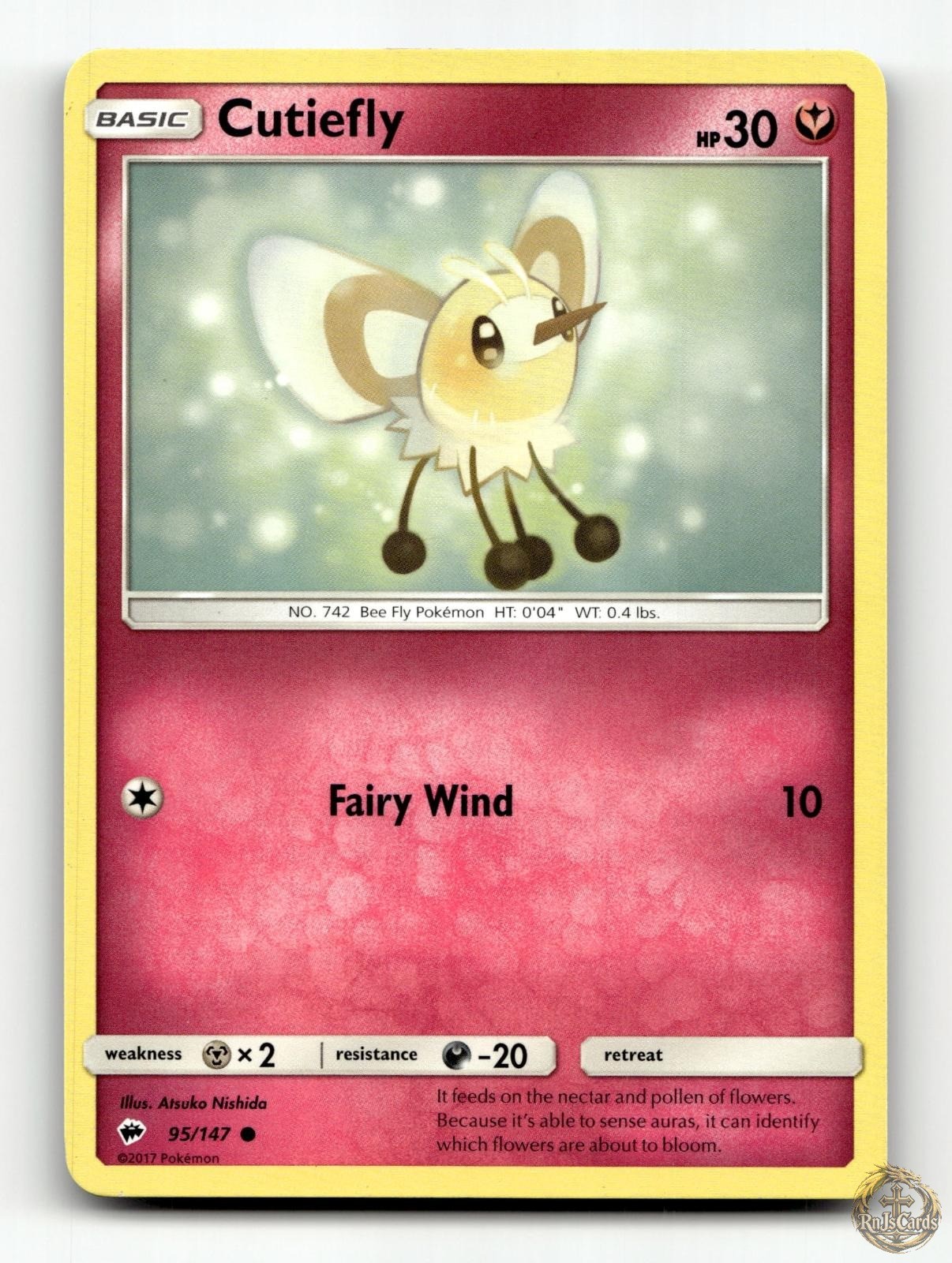 🐉 Cutiefly 95/147 Common Burning Shadows Pokemon NM