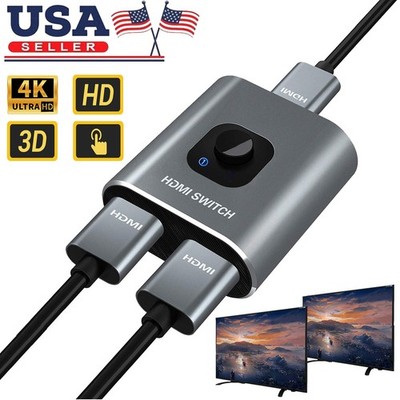 HDMI 2.0 Cable Bi-Directional 4K Switcher Splitter HUB 2 in 1 out & 1 in 2 out