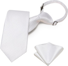 Boys Tie Pre-Tied Pocket Square Set Adjustable Kids Neckties Age 7-11 Years Scho