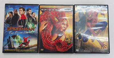 Spider-Man DVD Lot of 3 Far From Home Spider-Man 2 Spider-Man 3 Marvel Trilogy