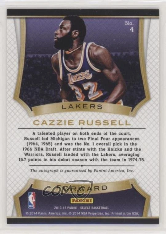 2013-14 Panini Select Signatures Cazzie Russell #4 Auto - Image 2 of 2