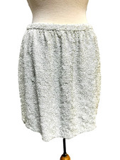 H Halston Heritage New A-Line Mini Skirt White Allover Sequins Lined Side Zip, 4
