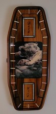 Beautiful Custom 17.5" CRIBBAGE BOARD - Lacquered & Laminated Wood - Two Tigers!