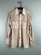 Vintage 70s Arrow Doubler Shirt Mens 16 Beige Tan Dagger Collar Disco Sheer