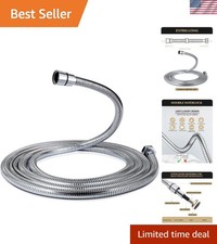 Extra Long 118” Stainless Steel Shower Hose with Brass Connectors for Durability