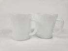 2~ Vintage Anchor Hocking Fire King Milk Glass D Handle Coffee Cup Mug MCM Retro