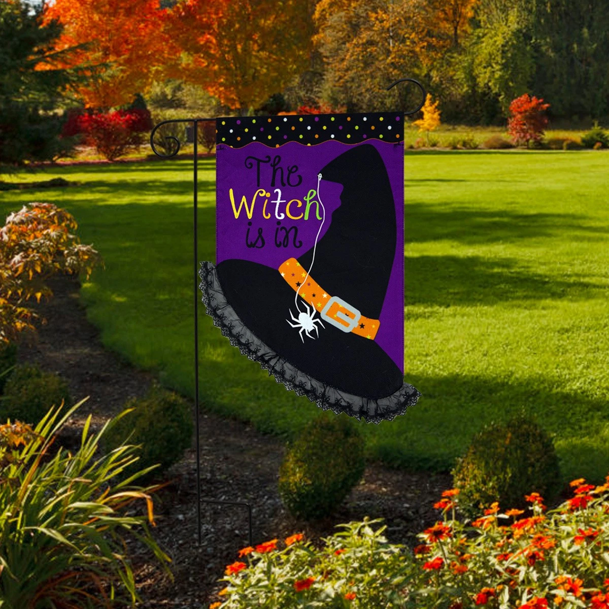Briarwood Lane The Witch Is In Burlap Garden Flag