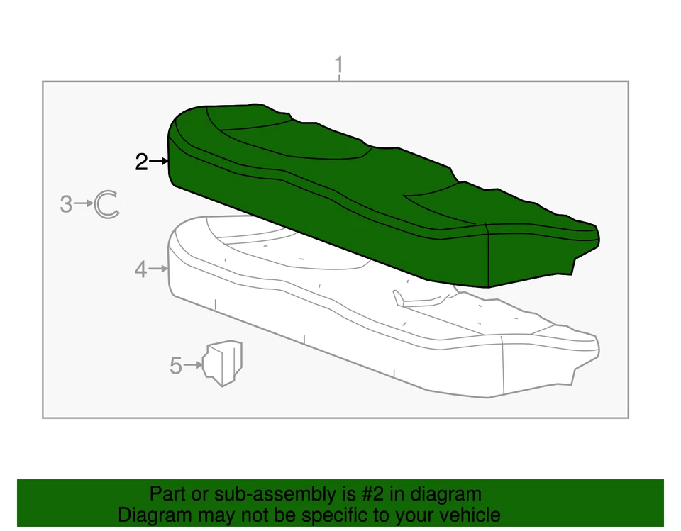Genuine GM Sangria Rear Seat Cushion Cover 90905407 Foto 2 de 2