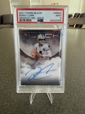 2021 PANINI BLACK MIDNIGHT SIGNATURES GOLD #MSDC DEREK CARR 3/3 PSA 9 AUTO