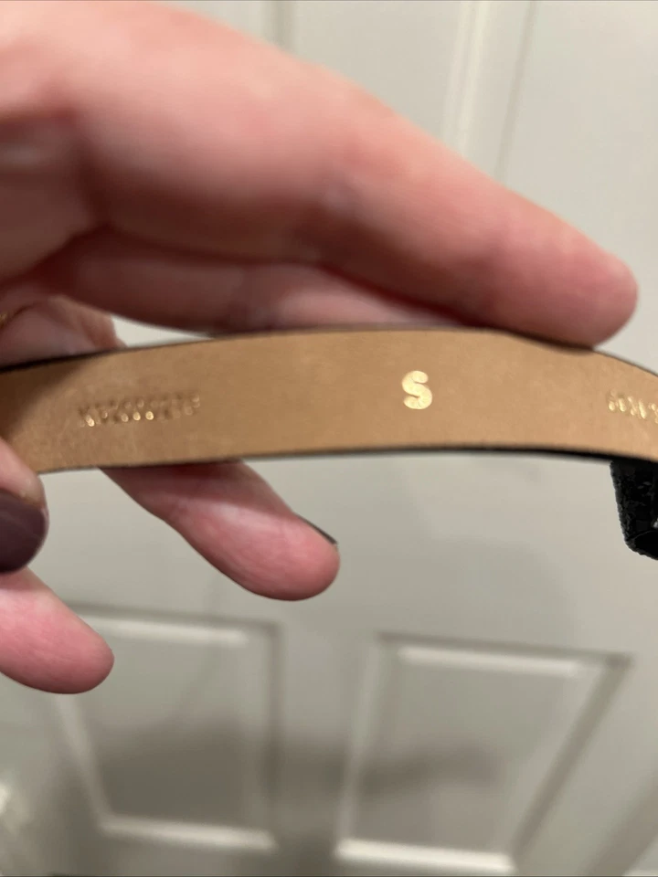 Kate Spade черный блестящий бант узкий кожаный ремень размер маленький - Изображение 3 из 4