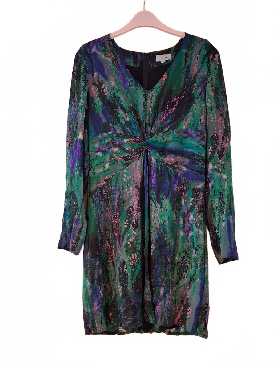 jigsaw green silk dress Silk Linen Gauze Midi Dress main image 1
