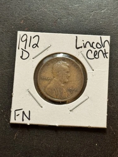1912 D Lincoln Wheat Cent Penny Nice FN Fine Better Date 1c Coin (Raw18967)