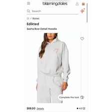 Edikted Sasha Bow Detail Hoodie