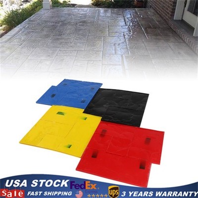 4Pcs Concrete Texturing Stamping Floor Cement Stamps Mold Mats Sets 24*24 Inch