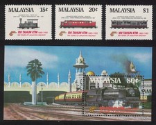 Malaysia Centenary of Malayan Railways 3v+MS 1985 MNH SG#315-MS318