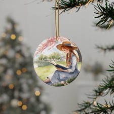 Anne of Green Gables Ceramic Ornament: Double-Sided Book Lover Gift