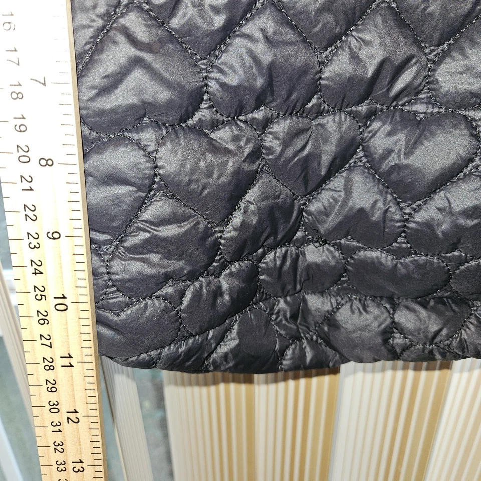 BETSEY JOHNSON Black Heart Quilted Puffer Purse Drawstring Closure 13.5"x11.0" - Image 4 of 4