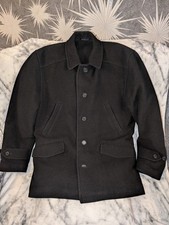Karl Jackson Mens Black Overcoat Size L