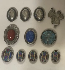 Lot 12 Southwestern Style Silver Button Covers 3 Signed Nony NY