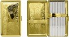 Set of 2 Metal Plated 120mm Cigarette Case Gold Victorian Scroll