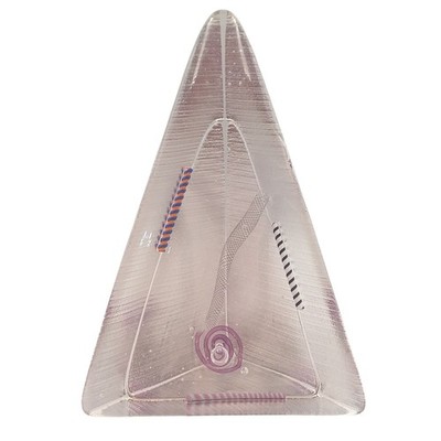 Ibex Studio Art Glass Pyramid Sculpture 1989 Vintage Postmodern Abstract HTF