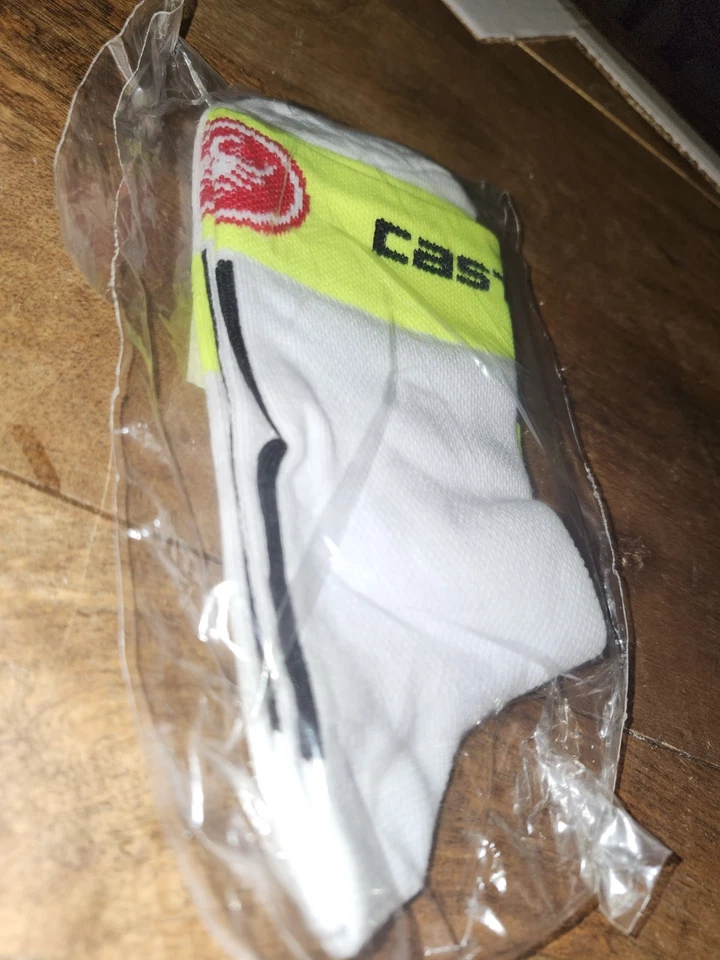 Calcetines de ciclismo Castelli Italia tobillo alto L-XL blanco/amarillo neón/rojo Foto 4 de 4