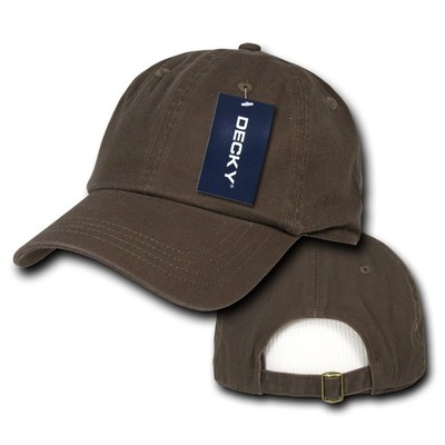 New Brown Plain Solid Washed Cotton Polo Style Low Crown