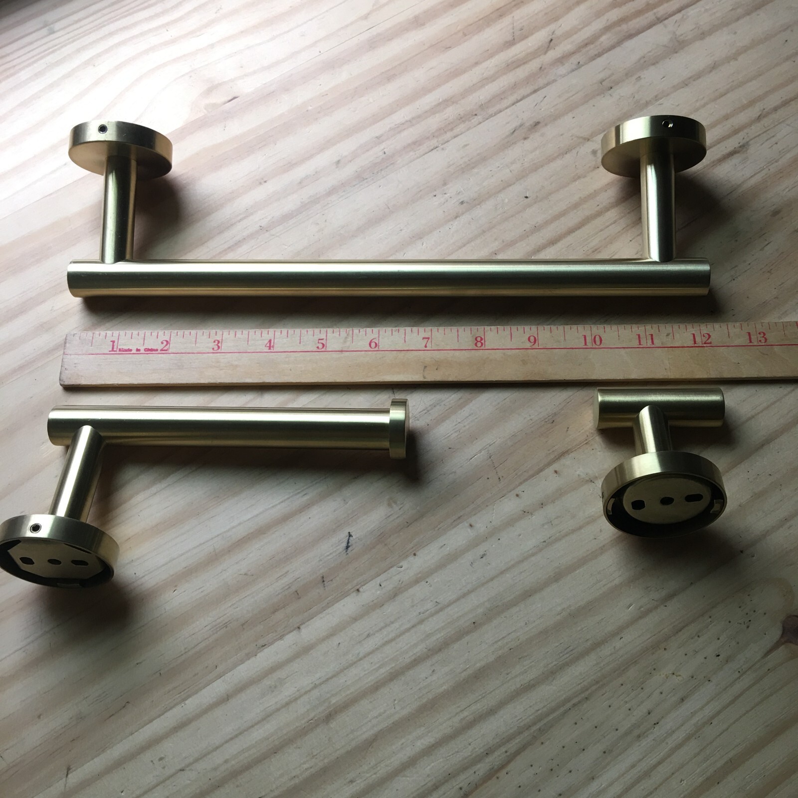 Bathroom Solid Brass Swiss Rod 12" Door Handle, Towel Hook & Toilet Paper Holder