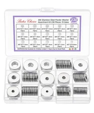 230 Pcs Fender Washers Assortment Kit Stainless Steel Flat Washer 15 Size M3-M12
