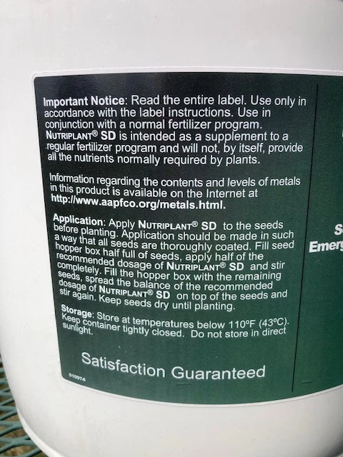 El recubrimiento de semillas Nutriplant SD tiene 4 cubos 25# sin abrir. NOTA-El producto está ANTICUADO Foto 2 de 3