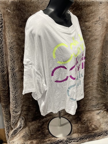 2 x Women's Calvin Klein Performance L Cropped Logo T-Shirts - Size L -NWT - Picture 4 of 11