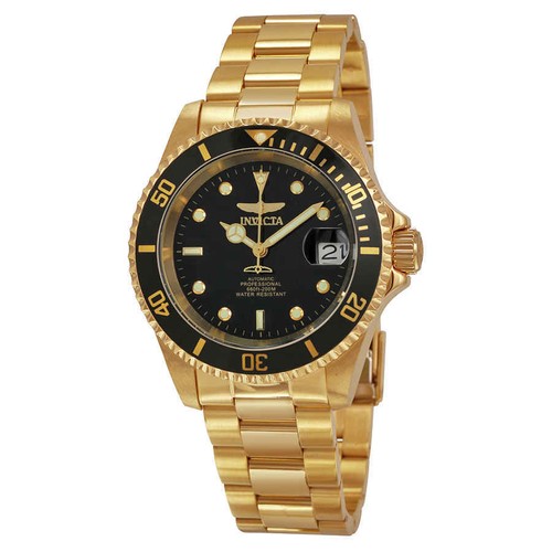 Invicta Pro Diver Black Dial Yellow Gold-plated Men's Watch 8929C