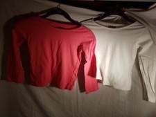 Limited Too - Girl's Set Of 2 Long Sleeve Tee Shirts in Pink  White - Size 5/6