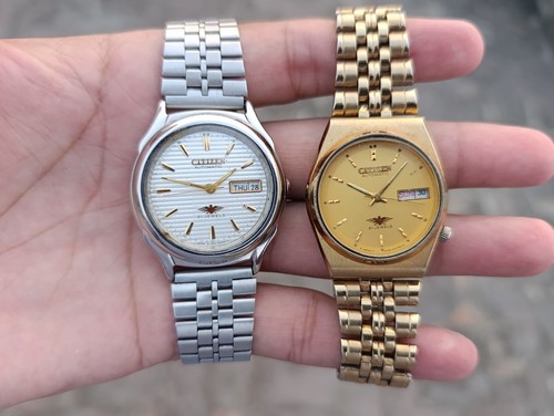 Vintage Lot of 2 Citizen Eagle 7 Automatic Day-Date Men's Japanese Wristwatches
