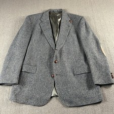 Stafford Men's 3/2 Roll Wool Tweed Sport Coat Blazer Brown Size 44R