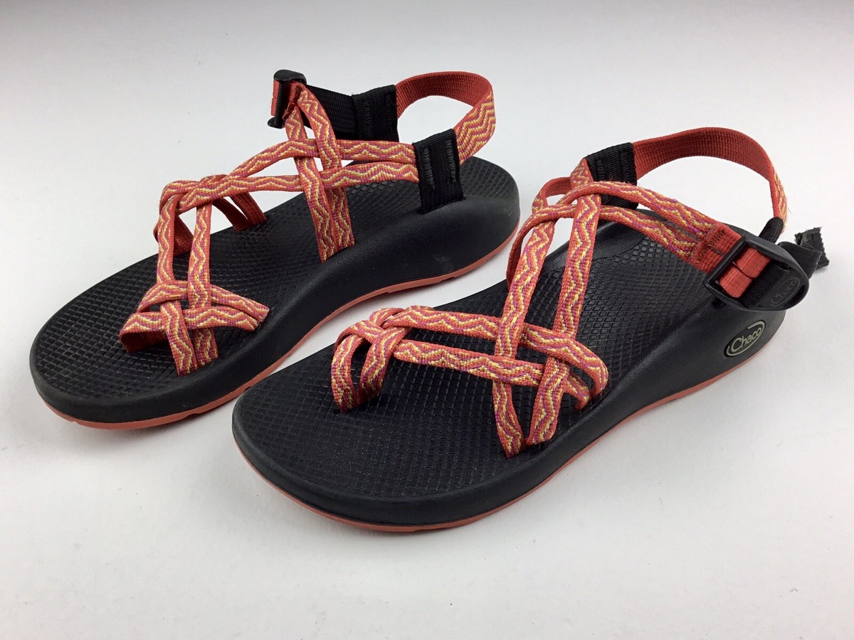 Chaco ZX/2 Strappy Hiking Sandals Size 9 Orange Zig Zag Vibram