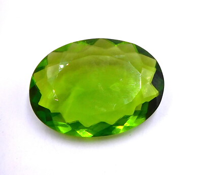 84.50 Cts 1 Pcs Lab Created Peridot Oval Cut Loose Gemstone 30X40 MM P-988