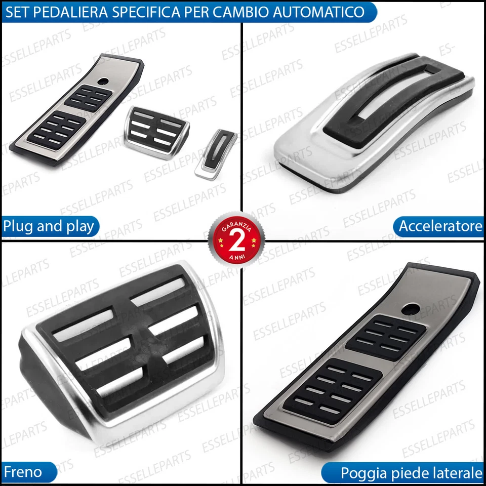 SET PEDALIERA COPRIPEDALI COPRI PEDALI PER CAMBIO AUTOMATICO AUDI A4 B9 + AVANT - Immagine 2 di 4